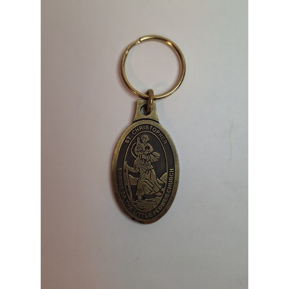 St. Christopher Shrine Of The Little Flower Church Key Ring PitStop Royal Oak MI